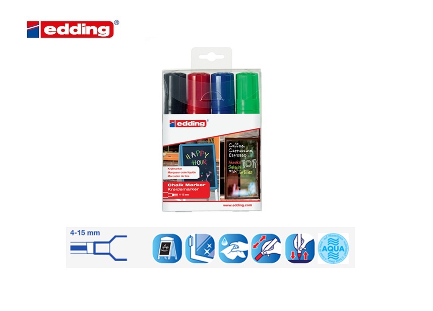 Edding 4090 krijtmarker set van 4 assorti