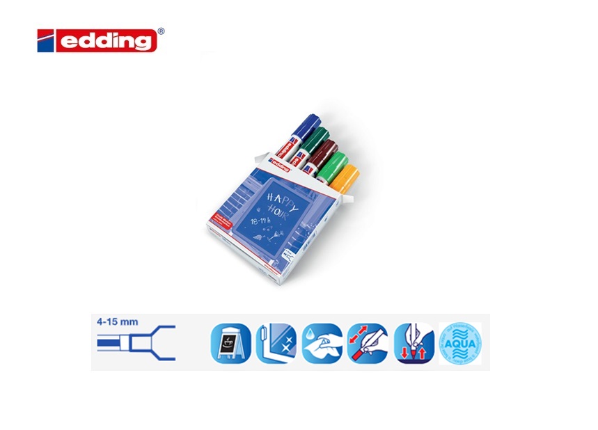 Edding 4090 krijtmarker vouwdozen van 5 assorti