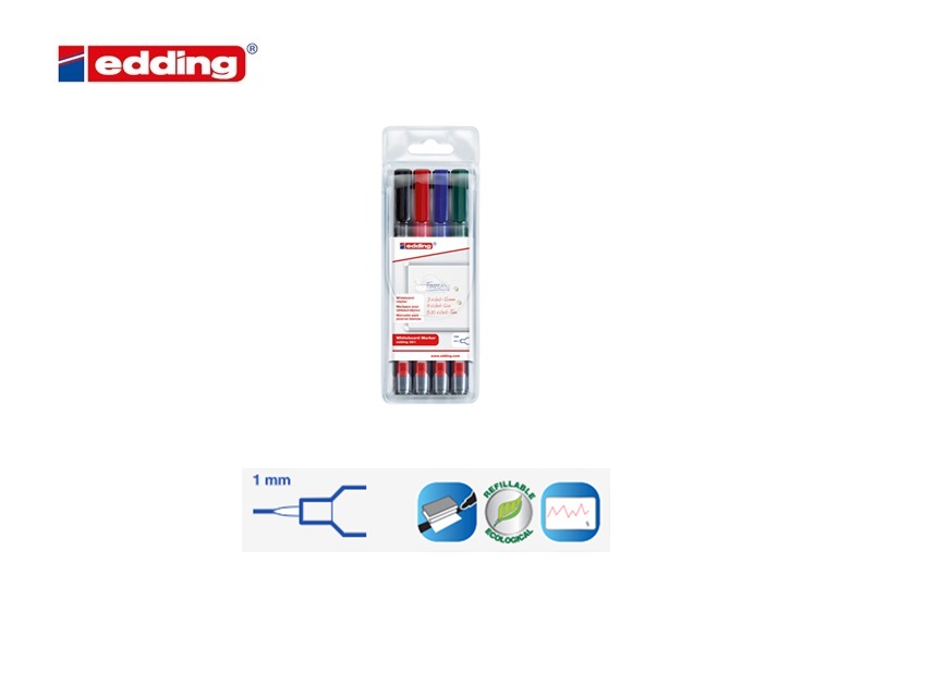 Edding 361 whiteboard marker set van 4 assorti