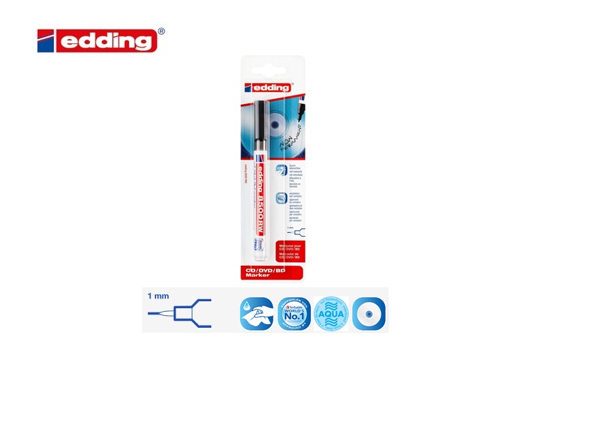 Edding 8500 RW CD-DVD-BD nonpermanent marker blister van 1 zwart