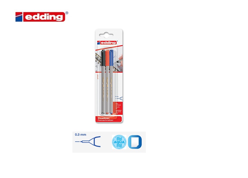 Edding 89 office liner EF blister van 3 assorti