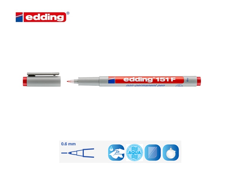 Edding 151 F non-permanent pen rood