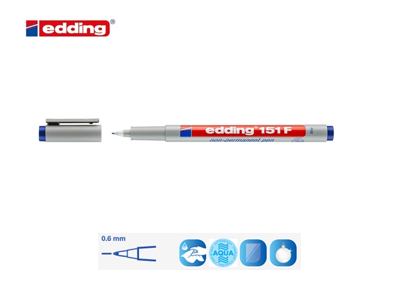 Edding 151 F non-permanent pen blauw