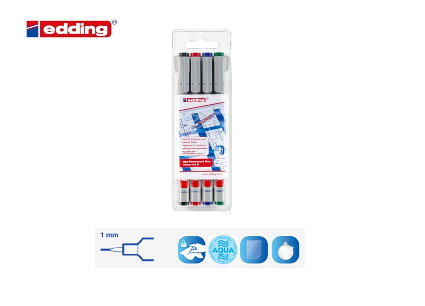 Edding 152 M non-permanent pen set van 4 assorti