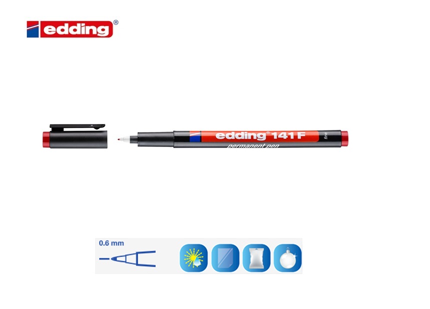 Edding 141 F permanent pen rood