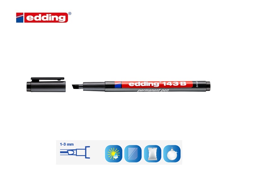 Edding 143 B permanent pen zwart