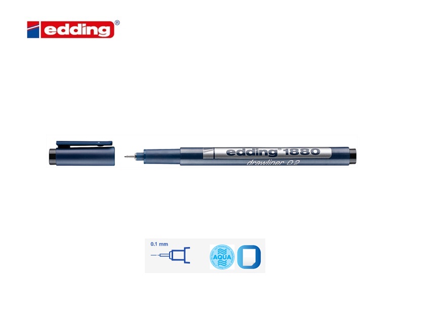 Edding 1880 precisie fineliner 0,25 mm zwart | DKMTools - DKM Tools