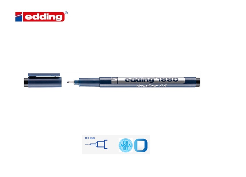 Edding 1880 precisie fineliner 0,5 mm zwart