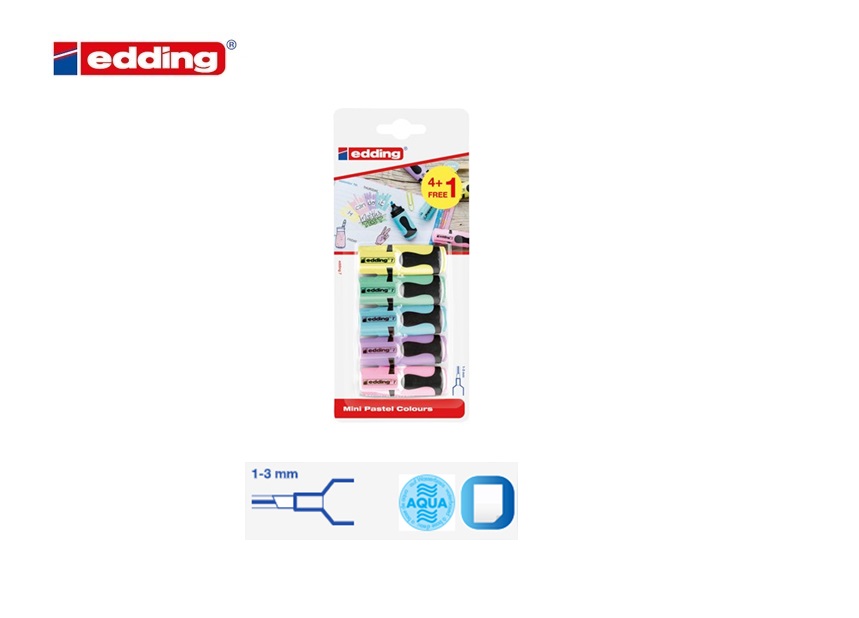 Edding 7 mini in pastelkleuren blister van 5