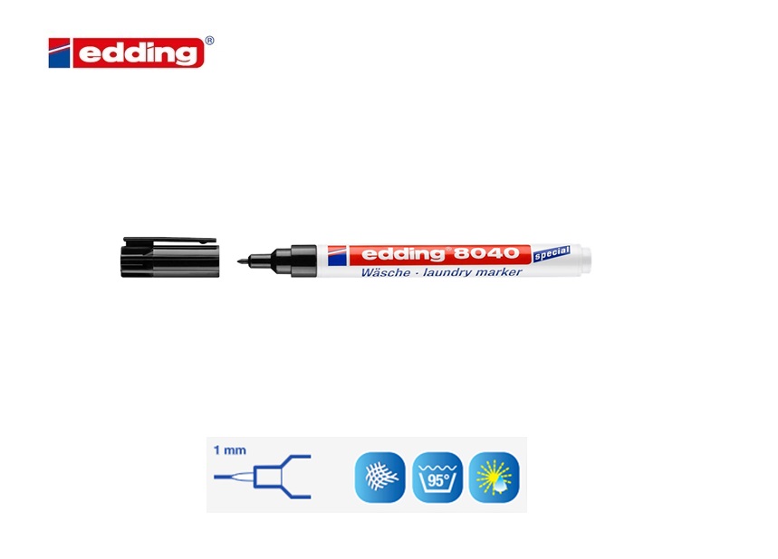 Edding 8040 wasgoedmarker blister van 1 zwart | DKMTools - DKM Tools