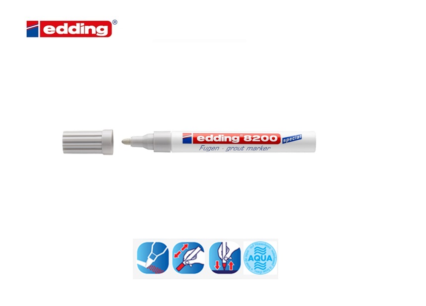 Edding 8200 voegenmarker blister van 1 zilvergrijs