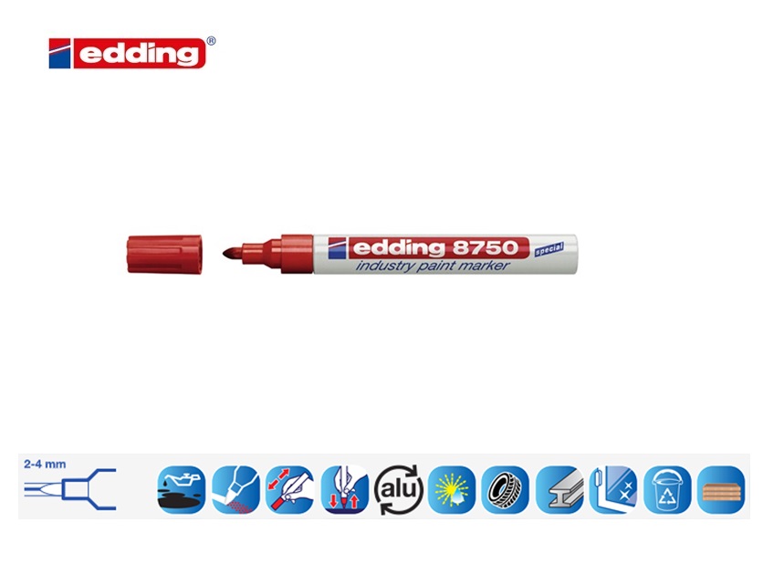 Edding 8750 industrie lakmarker rood