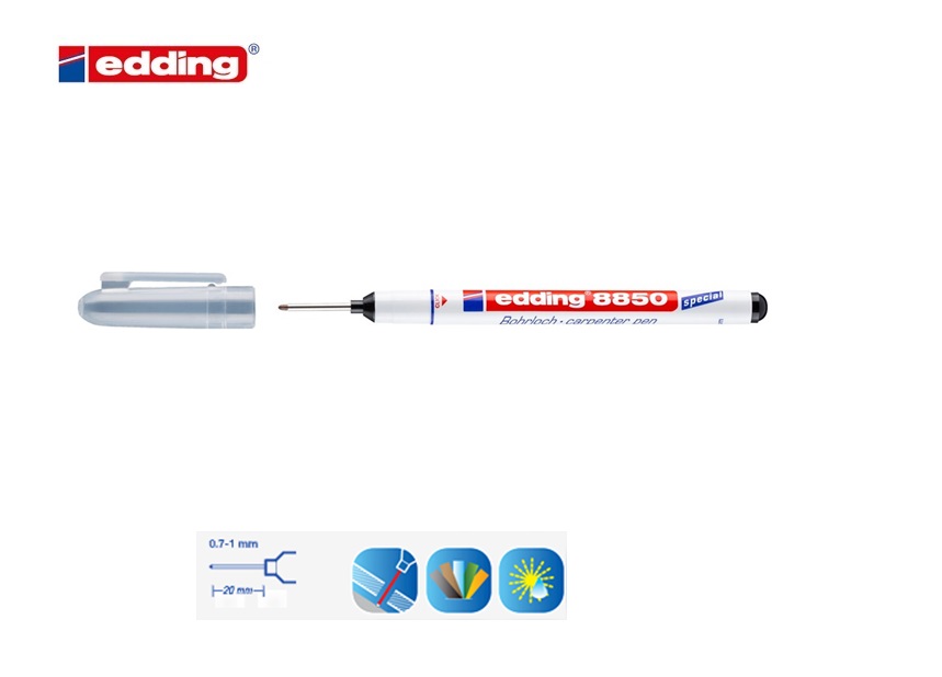 Edding 8850 timmermanspen blister van 1 zwart