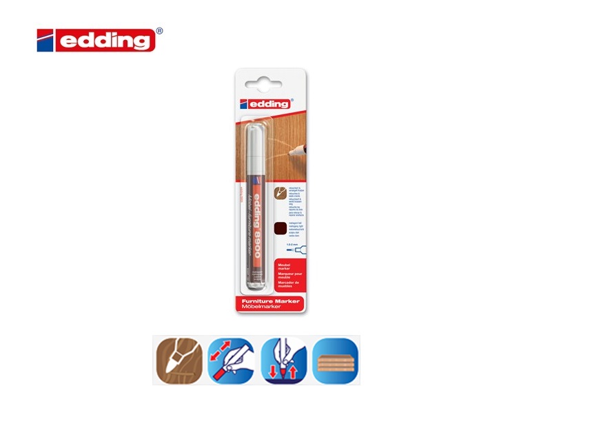 Edding 8900 meubelmarker blister van 1 mahoniehout, licht