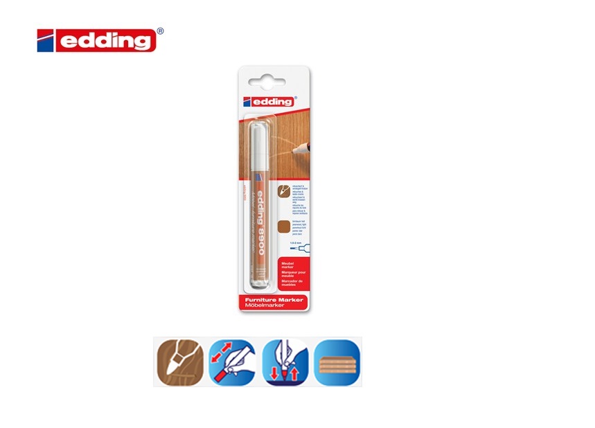 Edding 8900 meubelmarker blister van 1 perenhout, licht