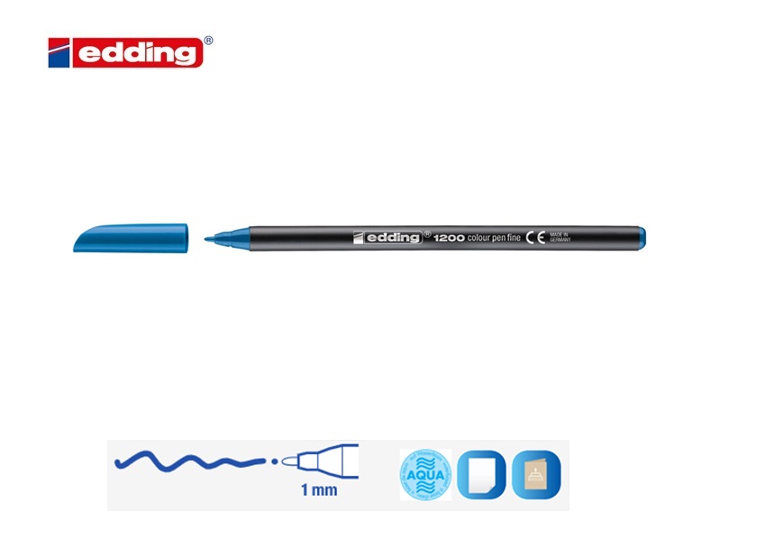 Edding 1200 viltstift fijn lichtblauw