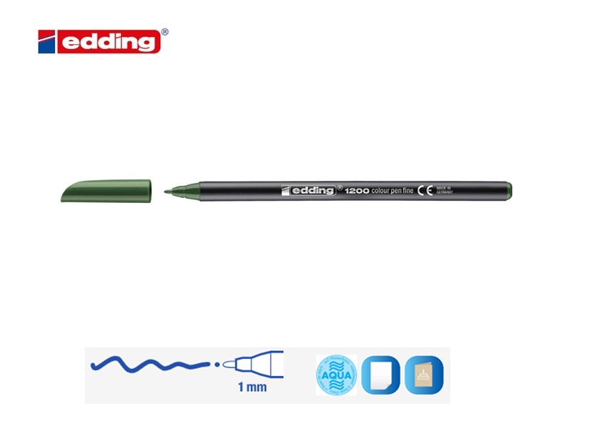 Edding 1200 viltstift fijn olijfgroen