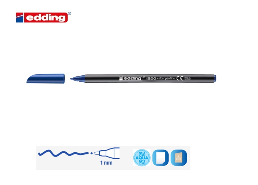 Edding 1200 viltstift fijn staalblauw