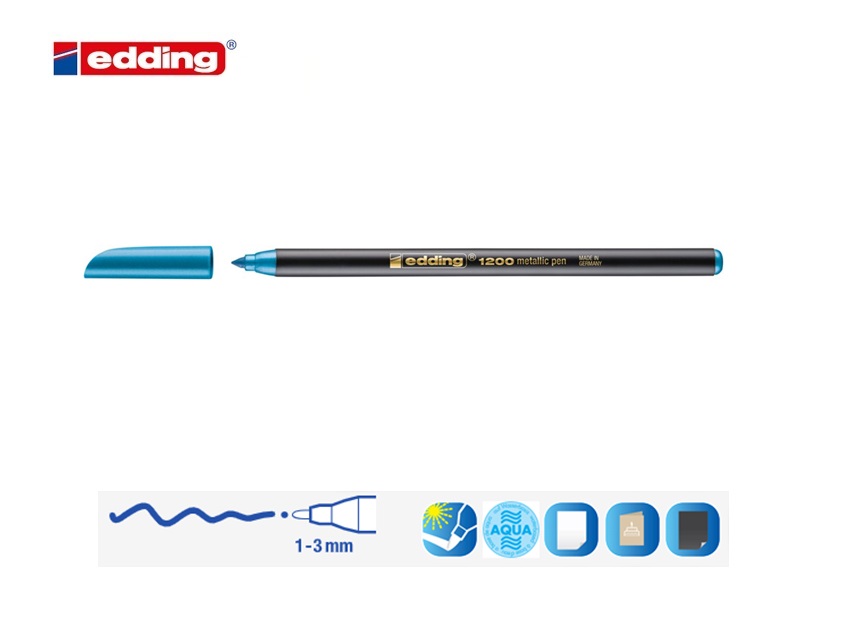 Edding 1200 metallic viltstift blauw-metallic