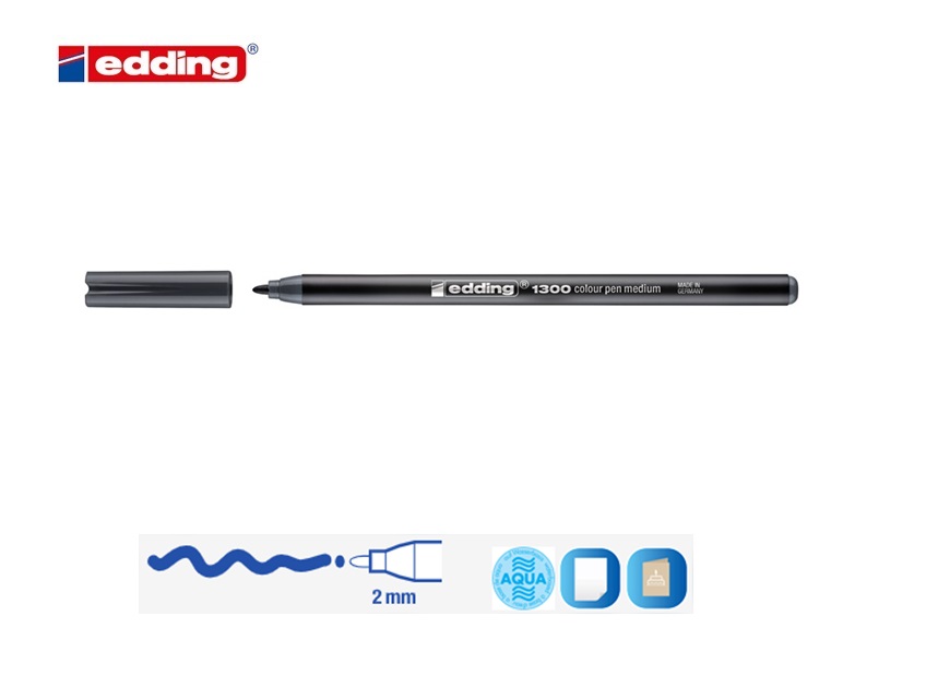 Edding 1300 viltstift medium donkergrijs