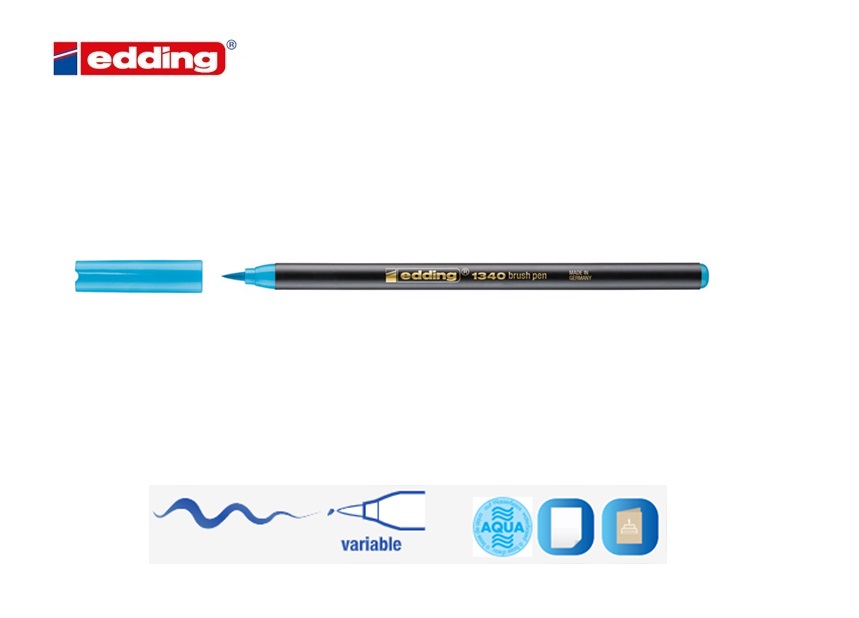 Edding 1340 brush pen azuurblauw