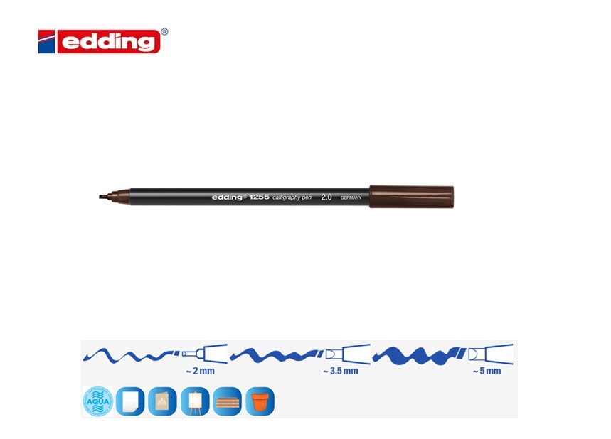 Edding 1255 kalligrafiestift set van 3 staalblauw | DKMTools - DKM Tools