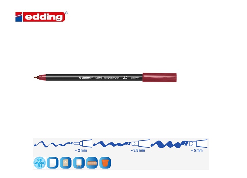 Edding 1255 kalligrafiestift karmijn 2mm