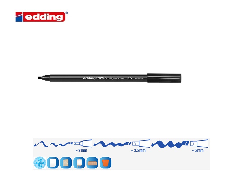 Edding 1255 kalligrafiestift zwart 3,5mm