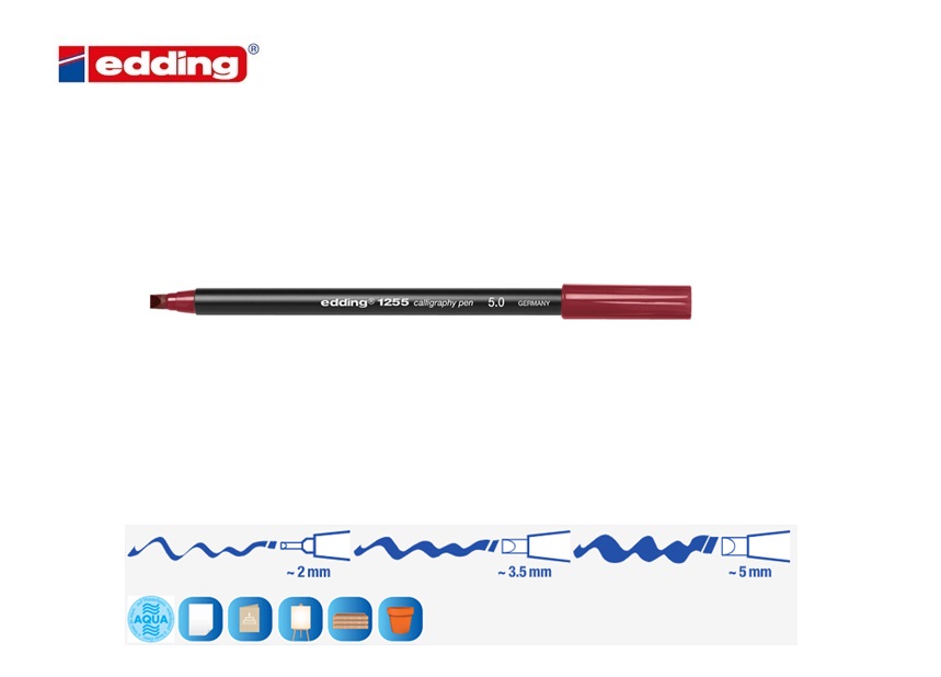 Edding 1255 kalligrafiestift karmijn 5mm