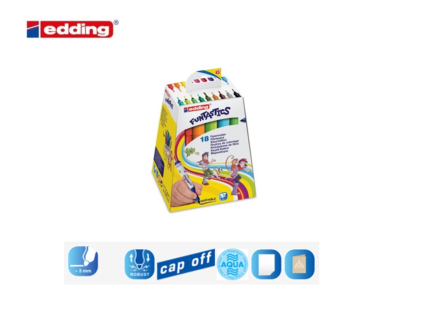 Edding 14 kinderviltstift set van 18 assorti