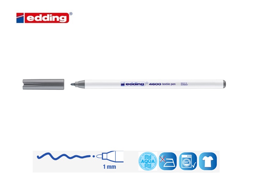 Edding 4600 textielstift grijs