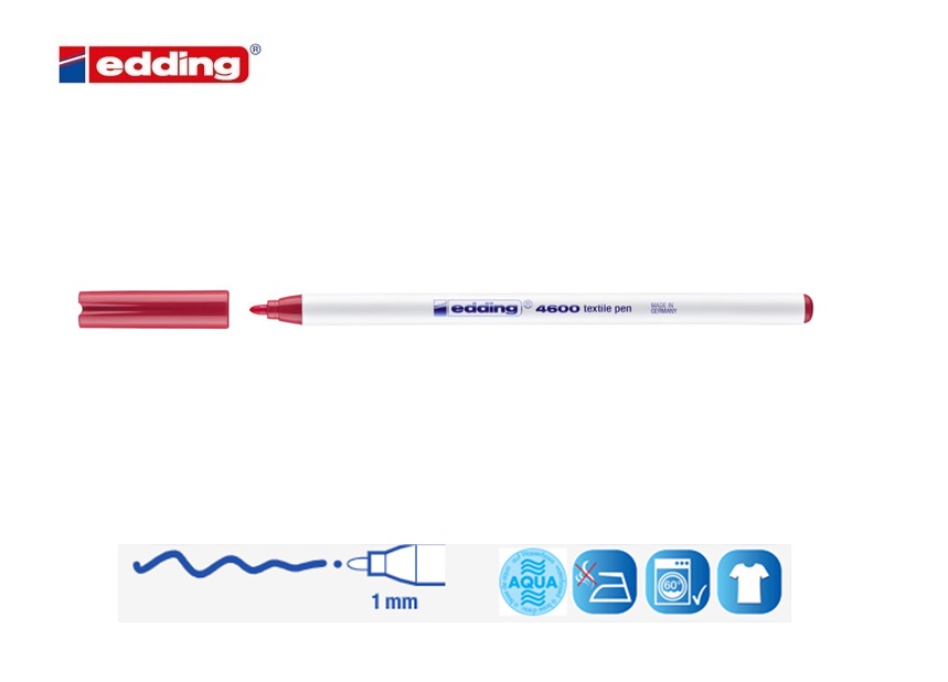 Edding 4600 textielstift karmijnrood