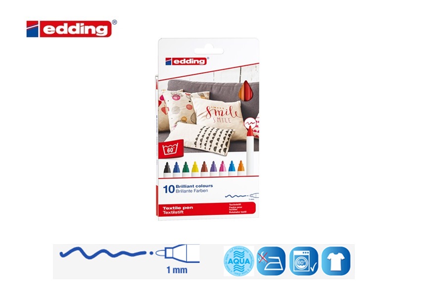 Edding 4600 textielstift set van 10 assorti