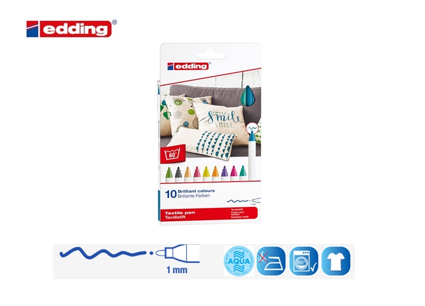 Edding 4600 textielstift set van 10 assorti