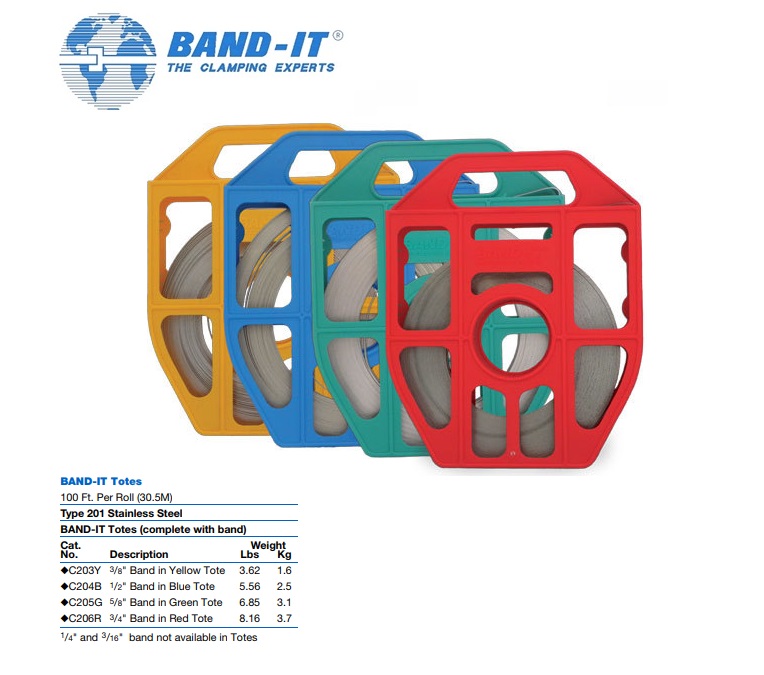 Band-IT Roestvrijstaalband in dispencer - blauw 1/2