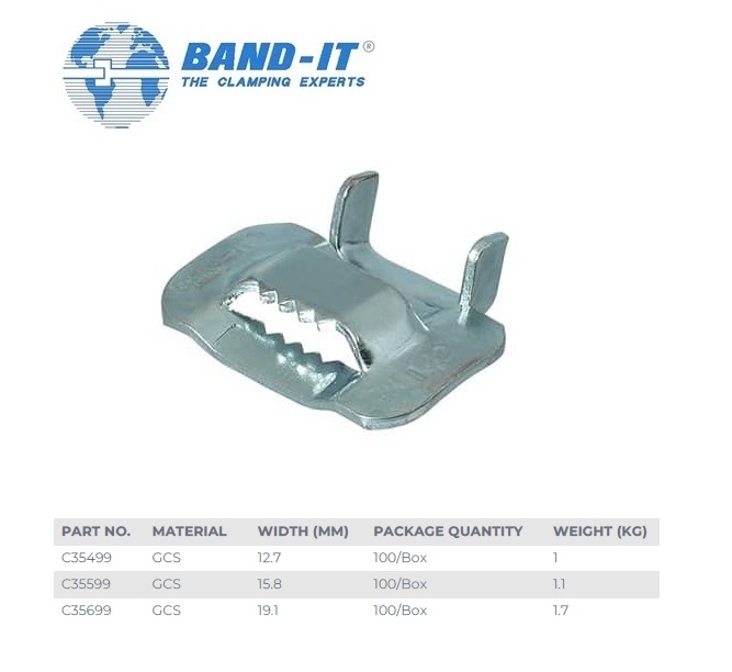 Galvanized Carbon Steel Buckle 12.7mm 100pcs