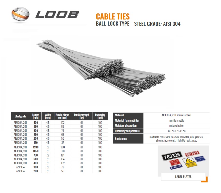 Ball-Lok bundelband RVS 200x7,9mm G304 | DKMTools - DKM Tools