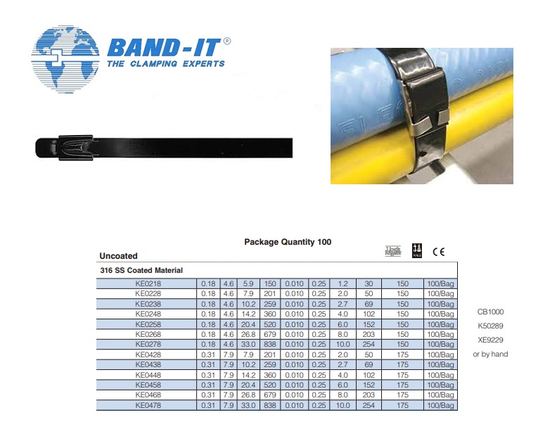 Ball-Lok bundelband RVS 316 4,6mm gecoat 152mm