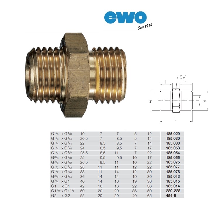 Messing Verloopnippel BSP 2
