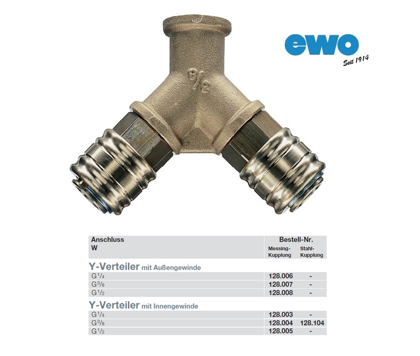 Y-verdeler DN 7,2 aansl. G 1/4 buiten Messing 13mm | DKMTools - DKM Tools