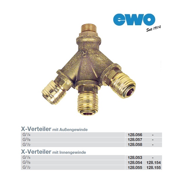 X-verdeler DN7,2 aansl. G 1/2 buiten staal 13mm | DKMTools - DKM Tools