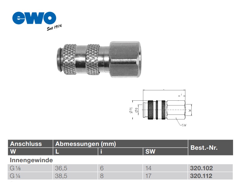 Mini koppeling DN 5 G 1/8