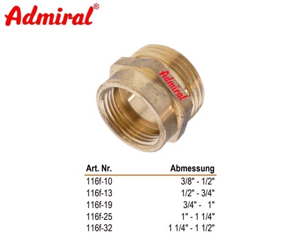 Schroefverbinding Admiral Fit verloopstuk 1xIG 3/8
