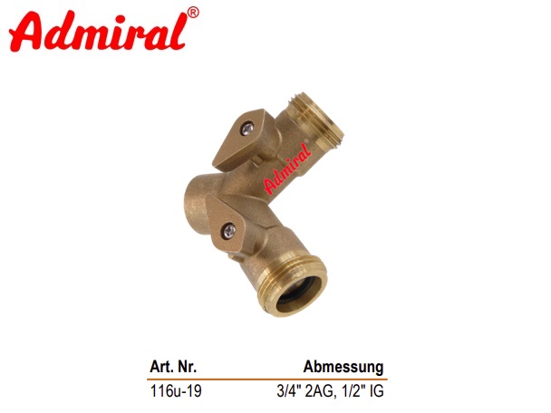 Schroefverbinding Admiral Fit verdeler afsluiting 3/4