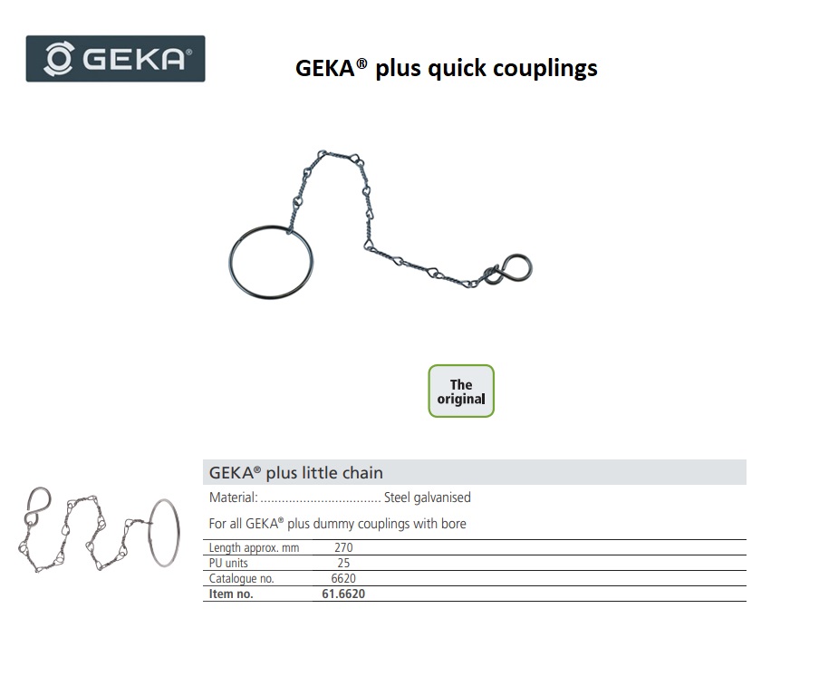 GEKA plus ketting gegalvaniseerd - L=270 mm