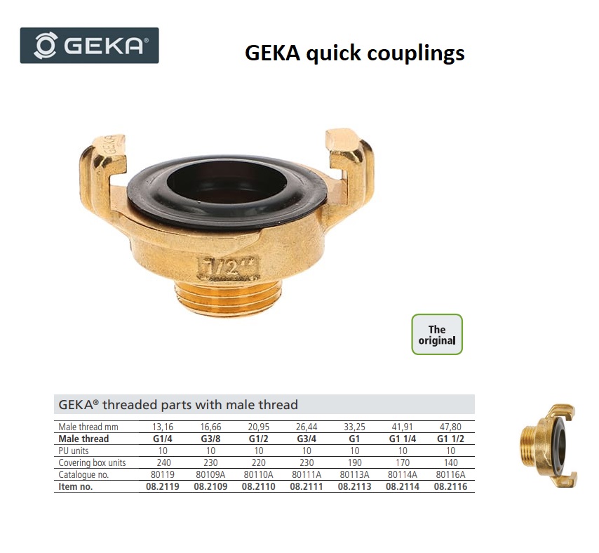 GEKA-Snelkoppelingen met Buitendraad AG G 1