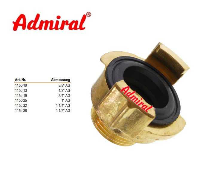 Admiral Quick Snelkoppelingen met Buitendraad AG G 3/8