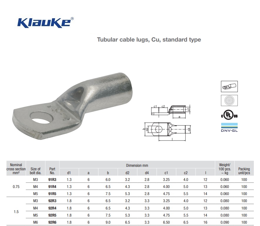 Kabelschoen kijkgat  2,5qmm 93R/3 MS | DKMTools - DKM Tools