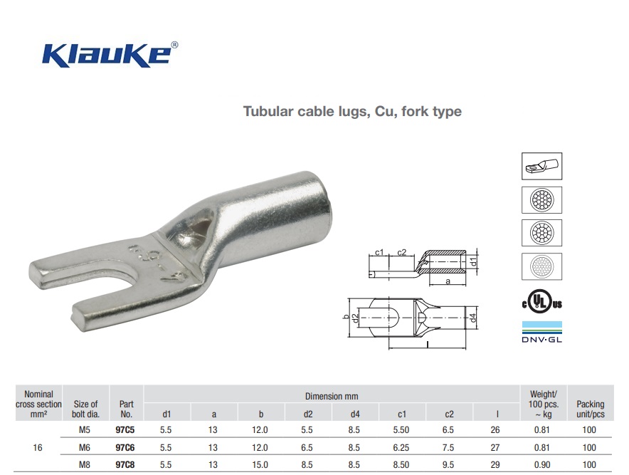 Kabelschoen vorkvorm  2,5 qmm 93C/6 | DKMTools - DKM Tools