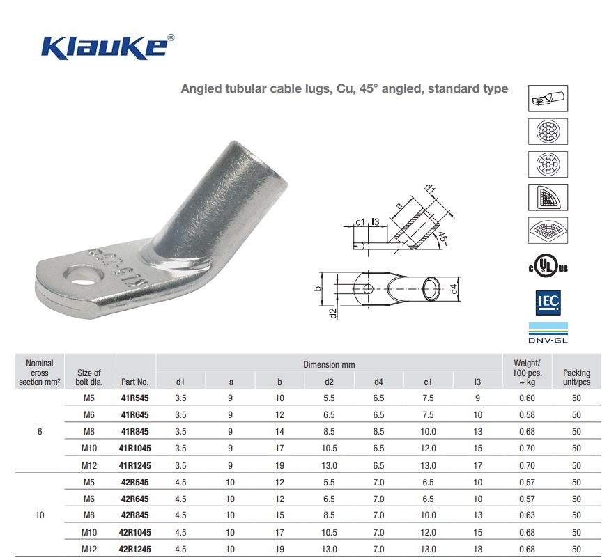 Kabelschoen 45 graden  50 qmm 46R/12-45 | DKMTools - DKM Tools